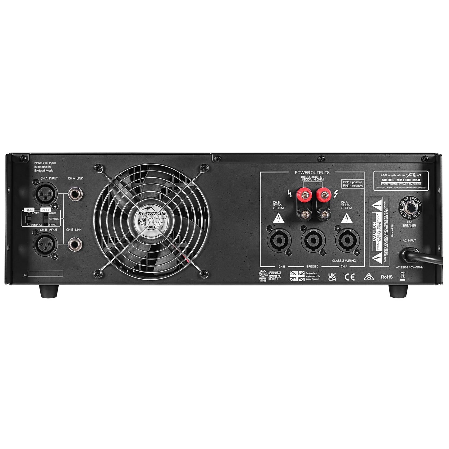 Wharfedale Pro MP1800MKII مضخم الطاقة 2x600 واط @ 4Ohm / 2x350W @ 8Ohm