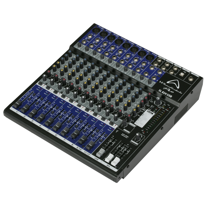 Wharfedale Pro SL824USB Mixer Audio 12 CH 8 Mono & 2 Stereo FX وUSB Interface