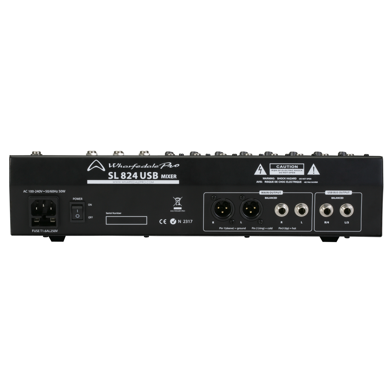 Wharfedale Pro SL824USB Mixer Audio 12 CH 8 Mono & 2 Stereo FX وUSB Interface