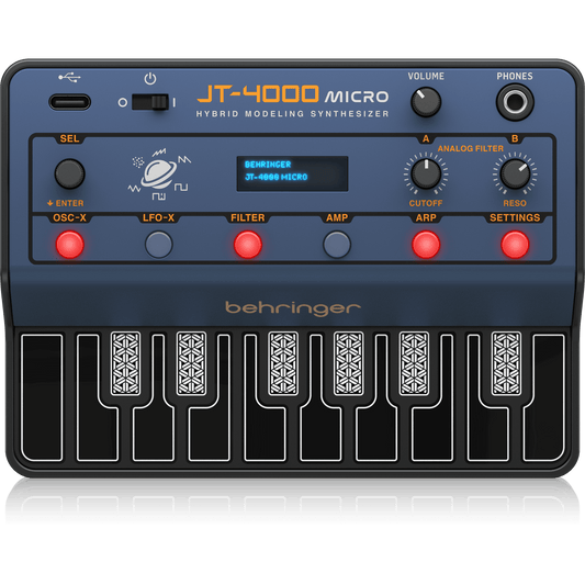 Behringer JT4000MICRO Portable 4-Voice Hybrid Synthesizer with 2 Analog Modeling Oscillators Per Voice, Multi-Mode Analog Filter, and Arpeggiator - MusicMajlis