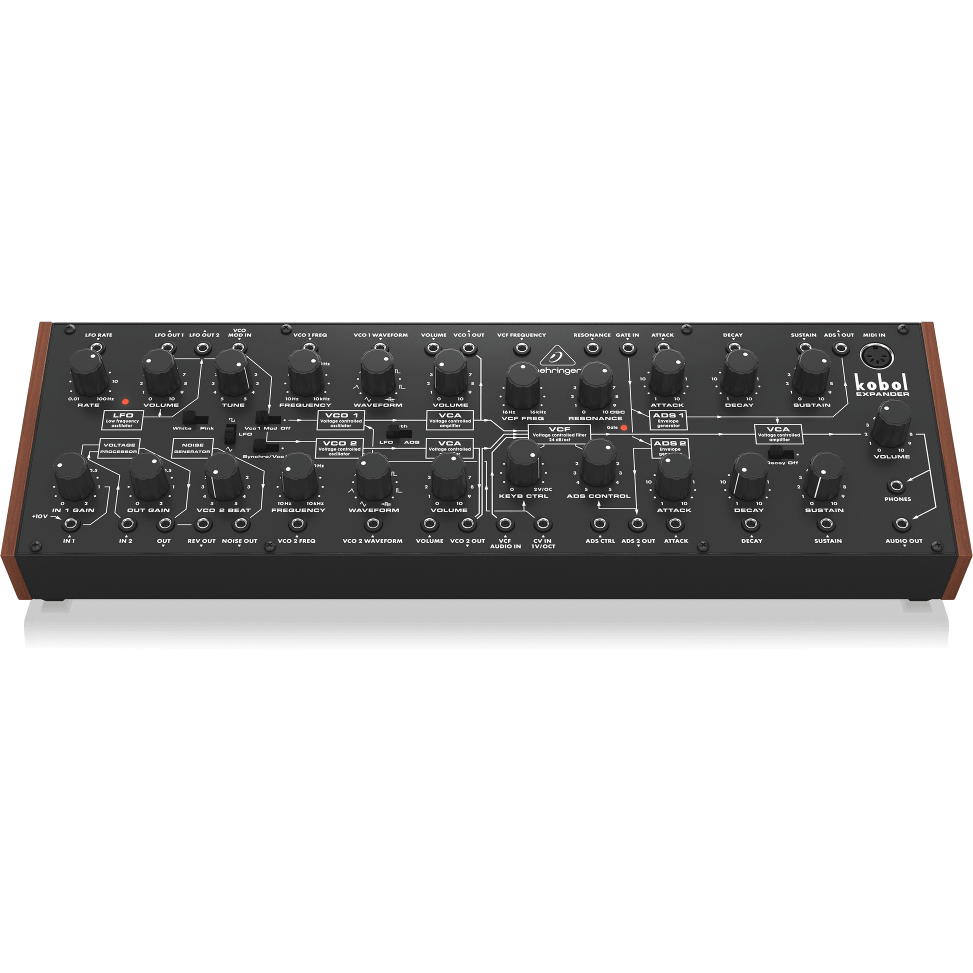 Behringer Kobol Expander Analog Semi-Modular Synthesizer with 2 VCOs Featuring 7 Variable Waveshapes - MusicMajlis