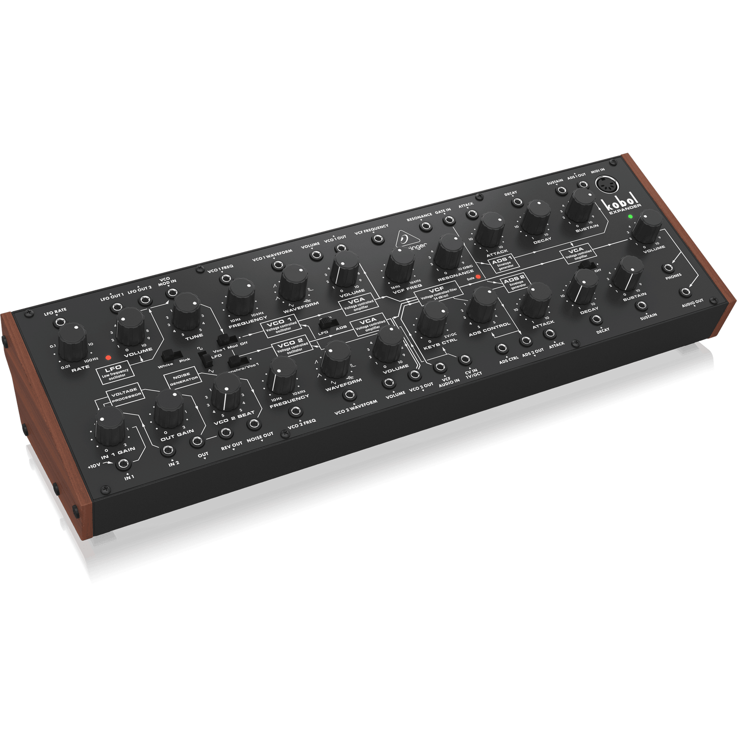 Behringer Kobol Expander Analog Semi-Modular Synthesizer with 2 VCOs Featuring 7 Variable Waveshapes - MusicMajlis