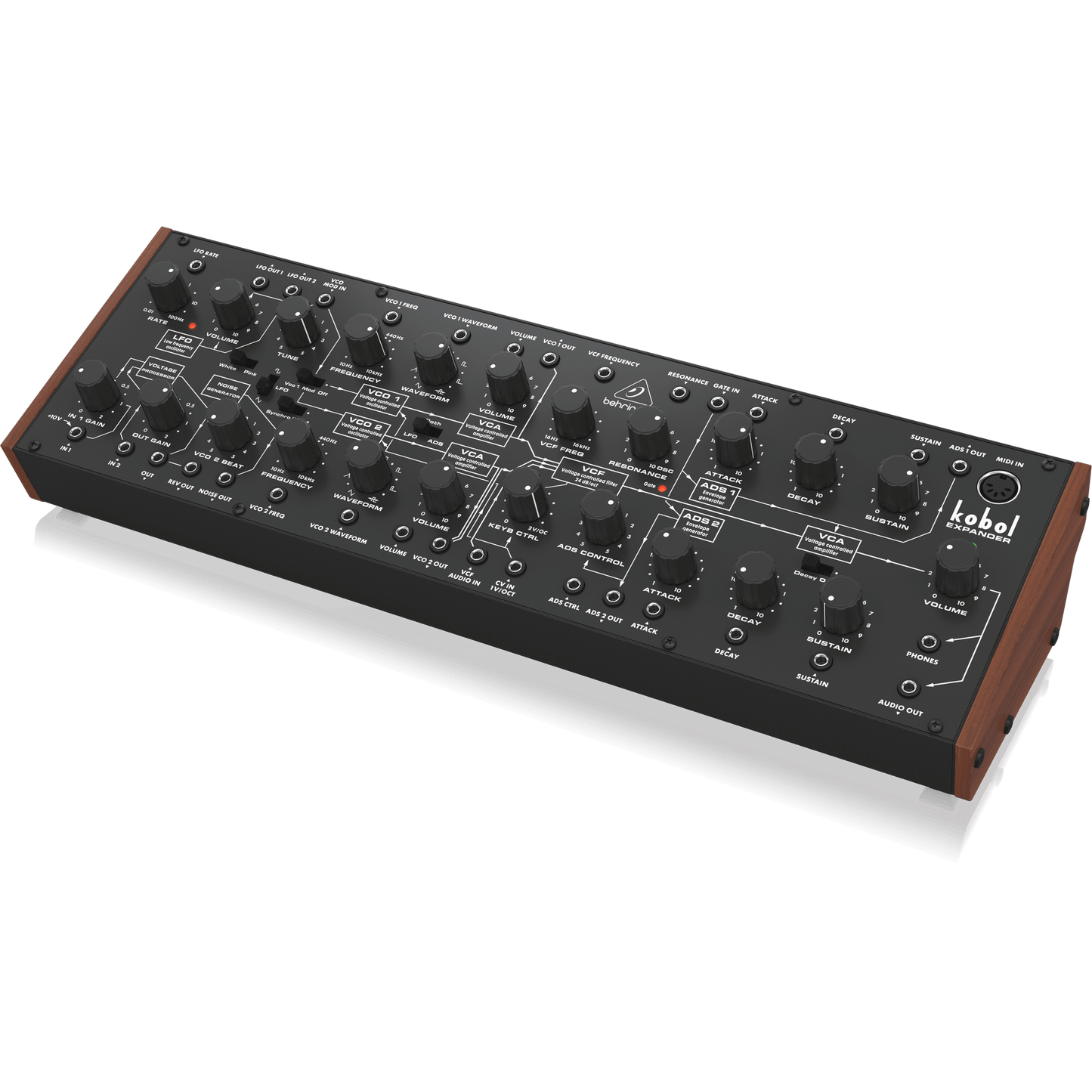 Behringer Kobol Expander Analog Semi-Modular Synthesizer with 2 VCOs Featuring 7 Variable Waveshapes - MusicMajlis