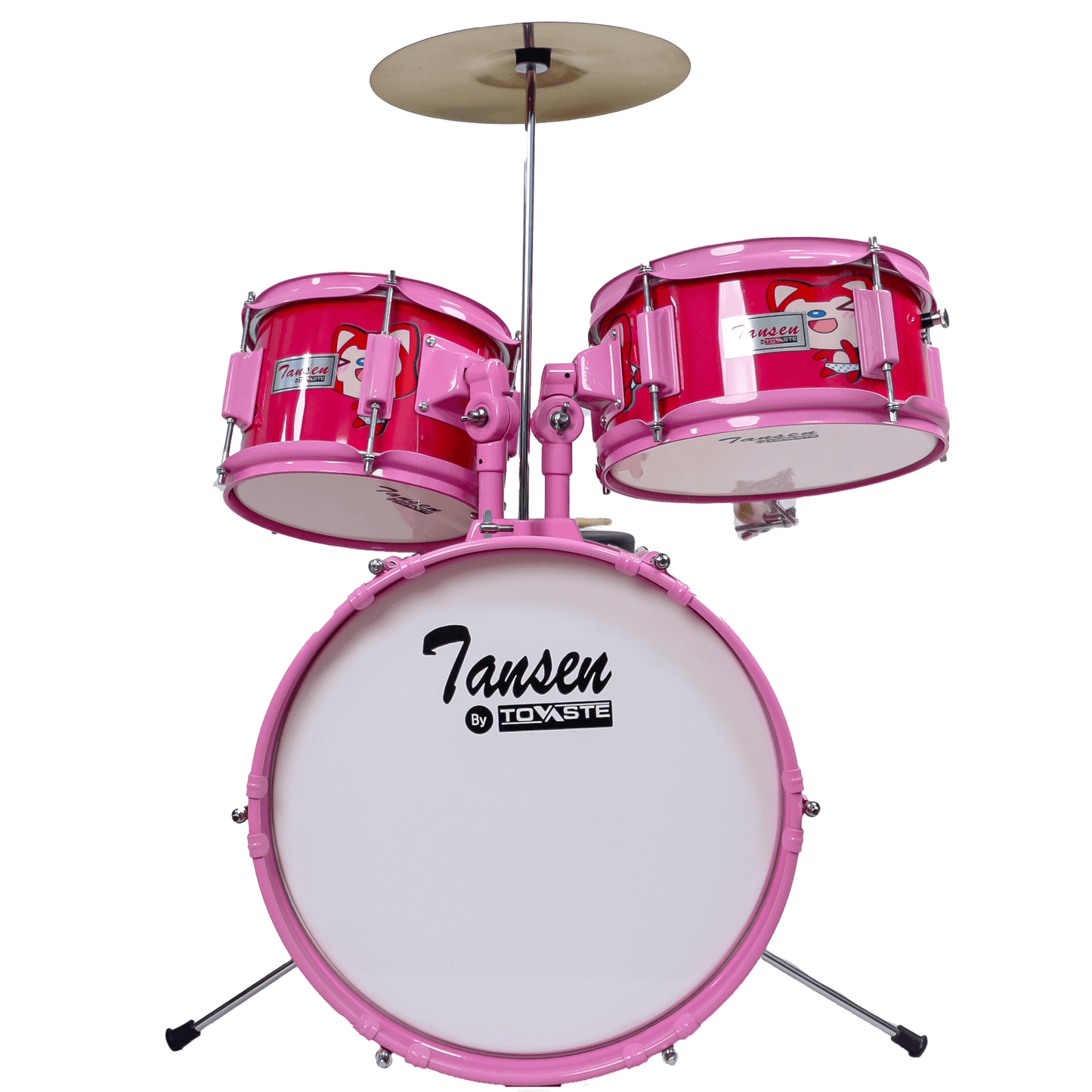 Tovaste J1043 Junior Drum Kit with Throne & Cymbal (w/o Snare), Cartoon Design - MusicMajlis