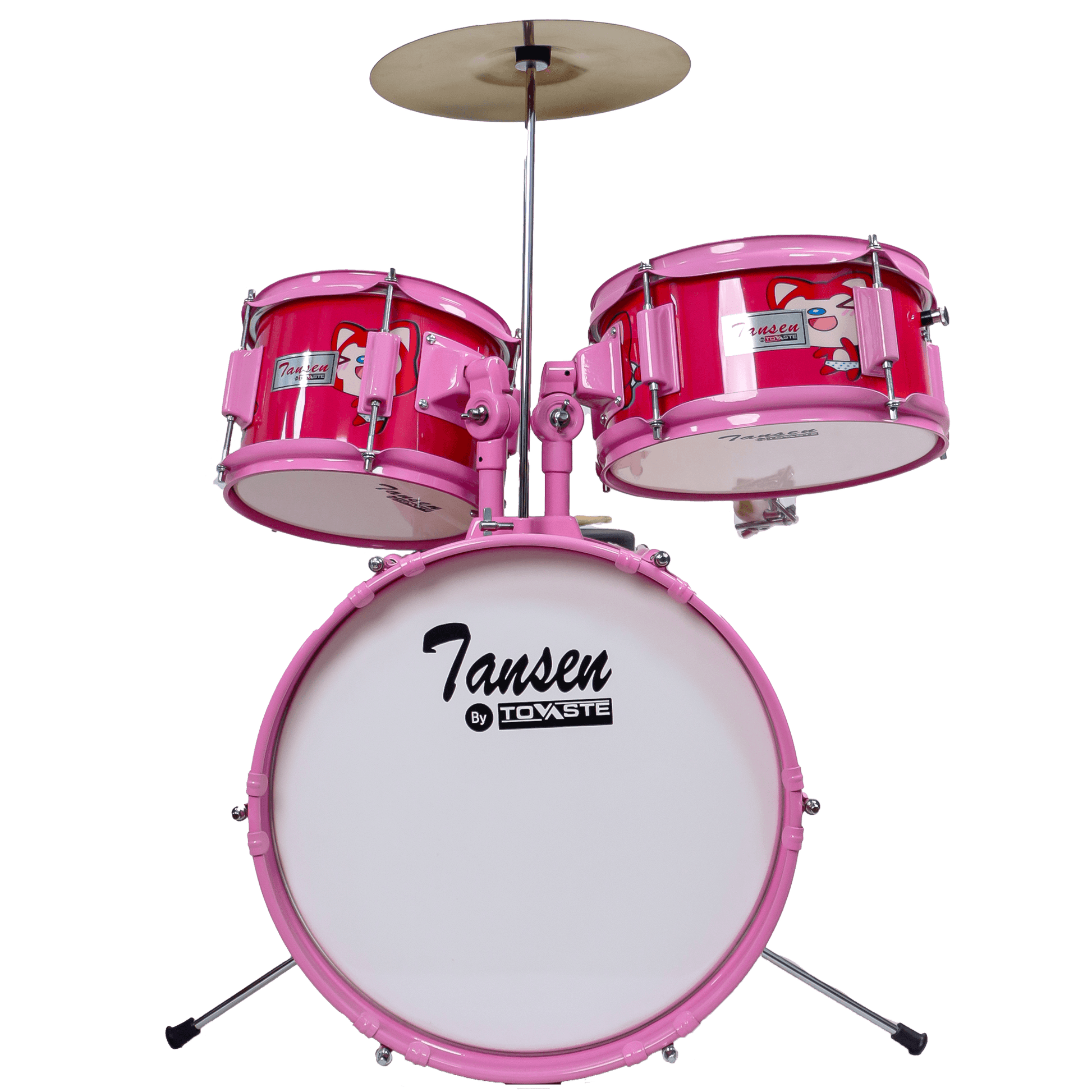 Tovaste J1043 Junior Drum Kit with Throne & Cymbal (w/o Snare), Cartoon Design - MusicMajlis