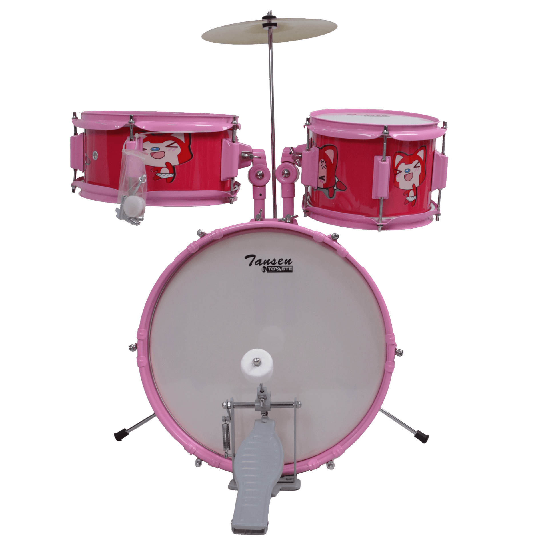 Tovaste J1043 Junior Drum Kit with Throne & Cymbal (w/o Snare), Cartoon Design - MusicMajlis