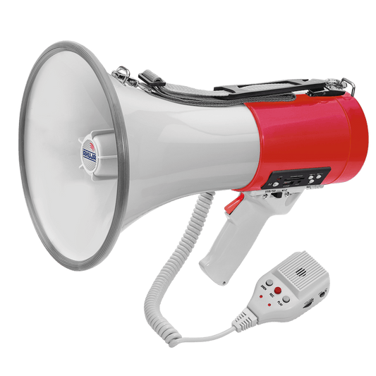Ahuja AM25DP Portable PA System Megaphone 25W RMS w/ Siren, Microphone with Volume Control and Recording
