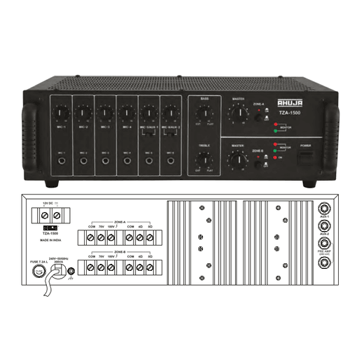 Ahuja TZA1500DP 2-Zone PA Mixer Amplifier