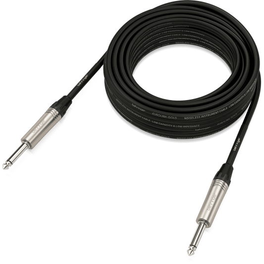 Behringer GIC-1000 Gold Performance 10 m (32.8 ft) Instrument Cable with 1/4" TS Connectors