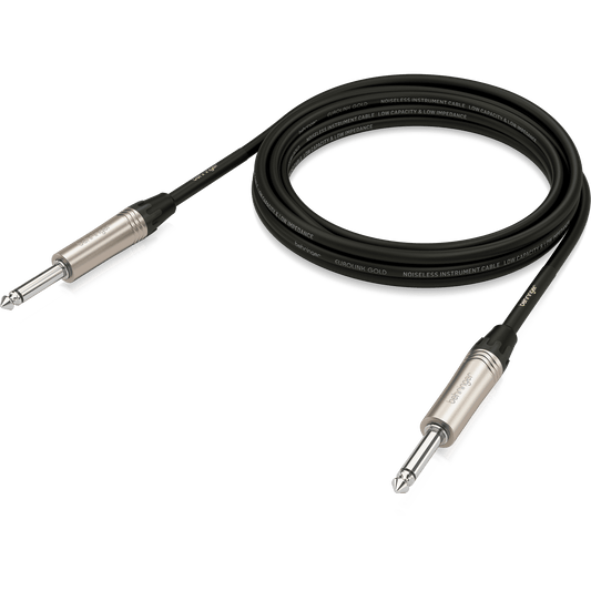 Behringer GIC-300 Gold Performance 3 m (10 ft) Instrument Cable with 1/4" TS Connectors