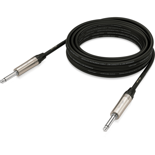 Behringer GIC-600 Gold Performance 6 m (19.7 ft) Instrument Cable with 1/4" TS Connectors