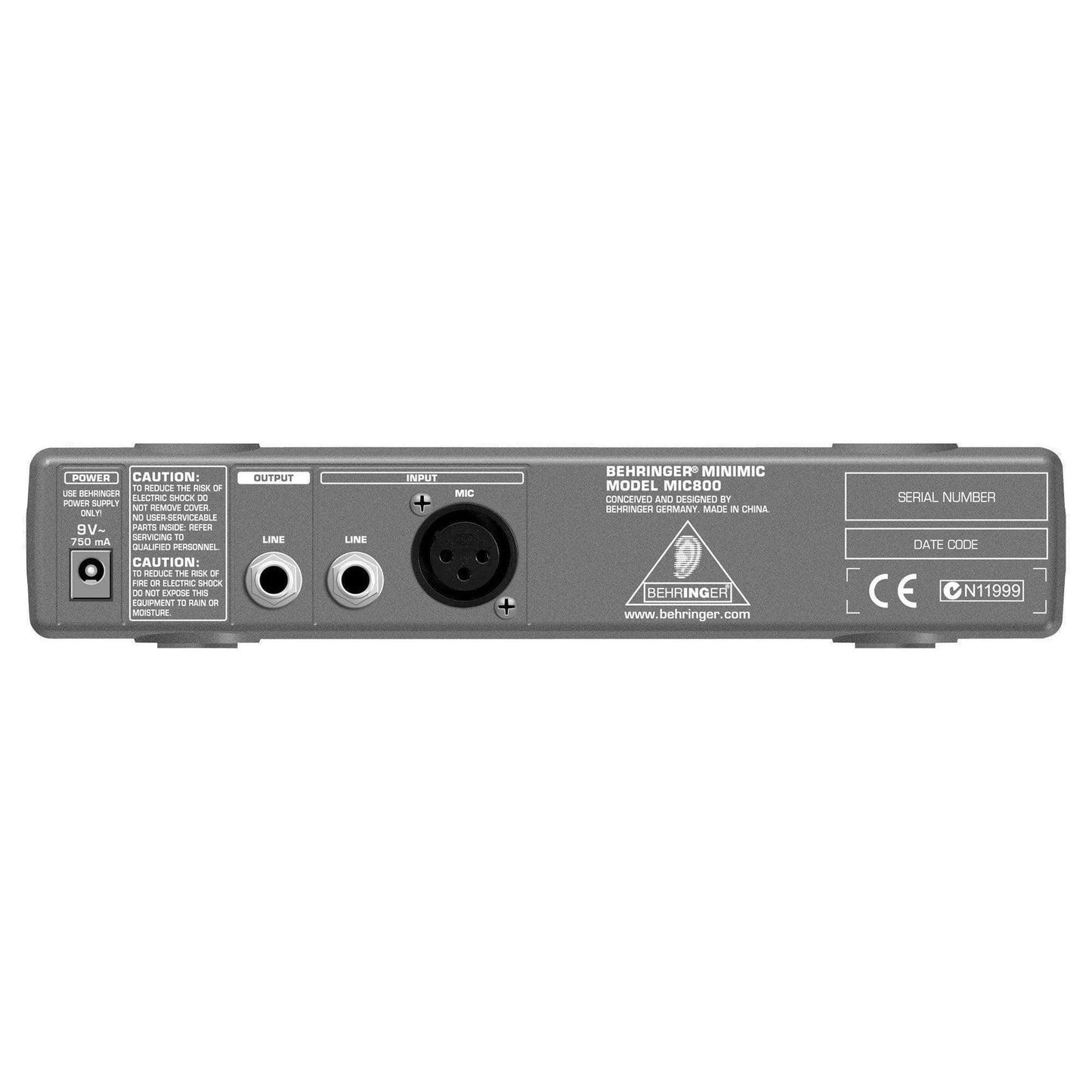 Behringer MIC800 Microphone Modeling Preamp 16Presets/LowCutFilter
