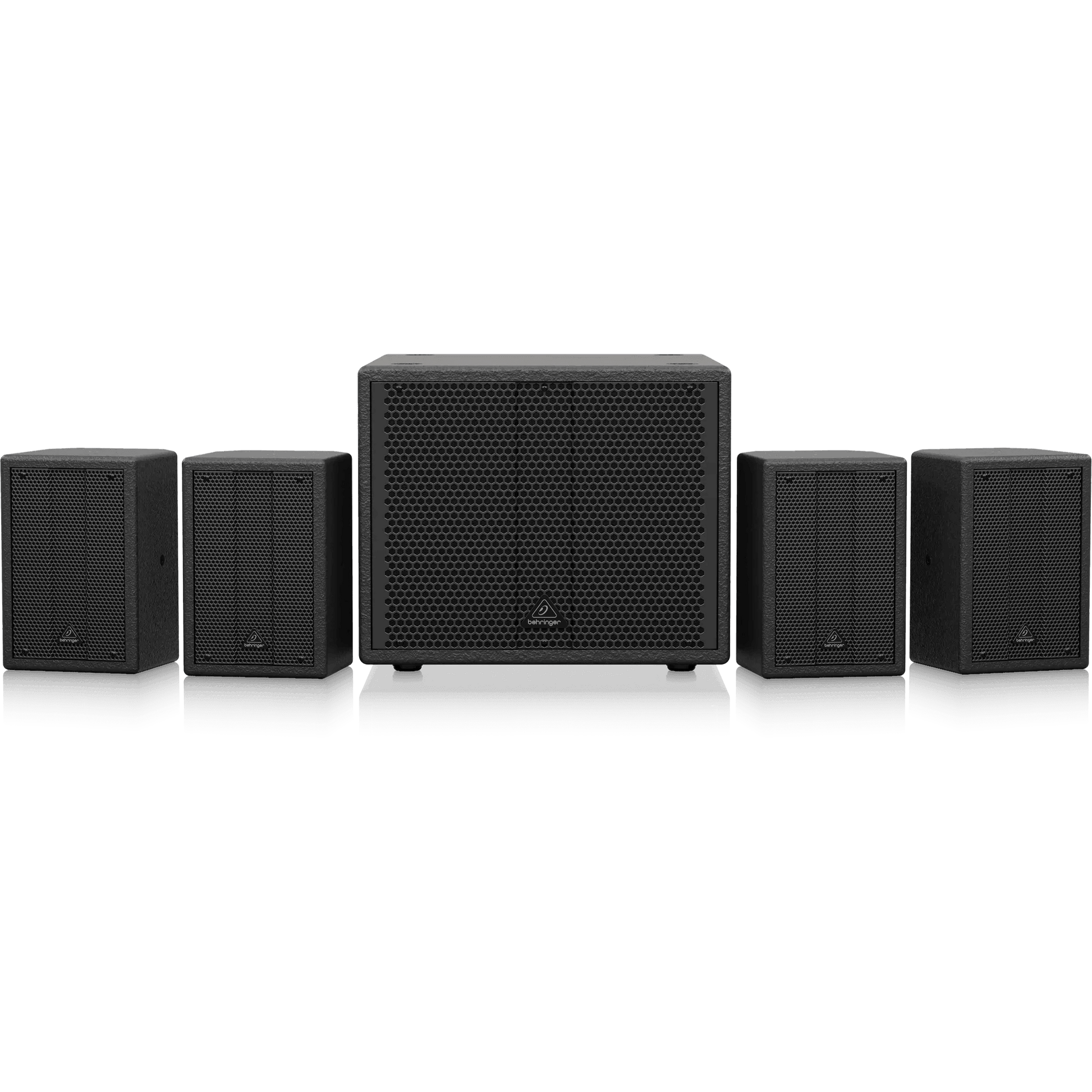 Behringer SAT1004 600W Bundle 4 X 4" Passive PA Speakers and 1 x 8" Active PA Subwoofer