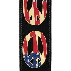 Planet Waves 25LW06 Woodstock Leather Guitar Strap - Peace Flag