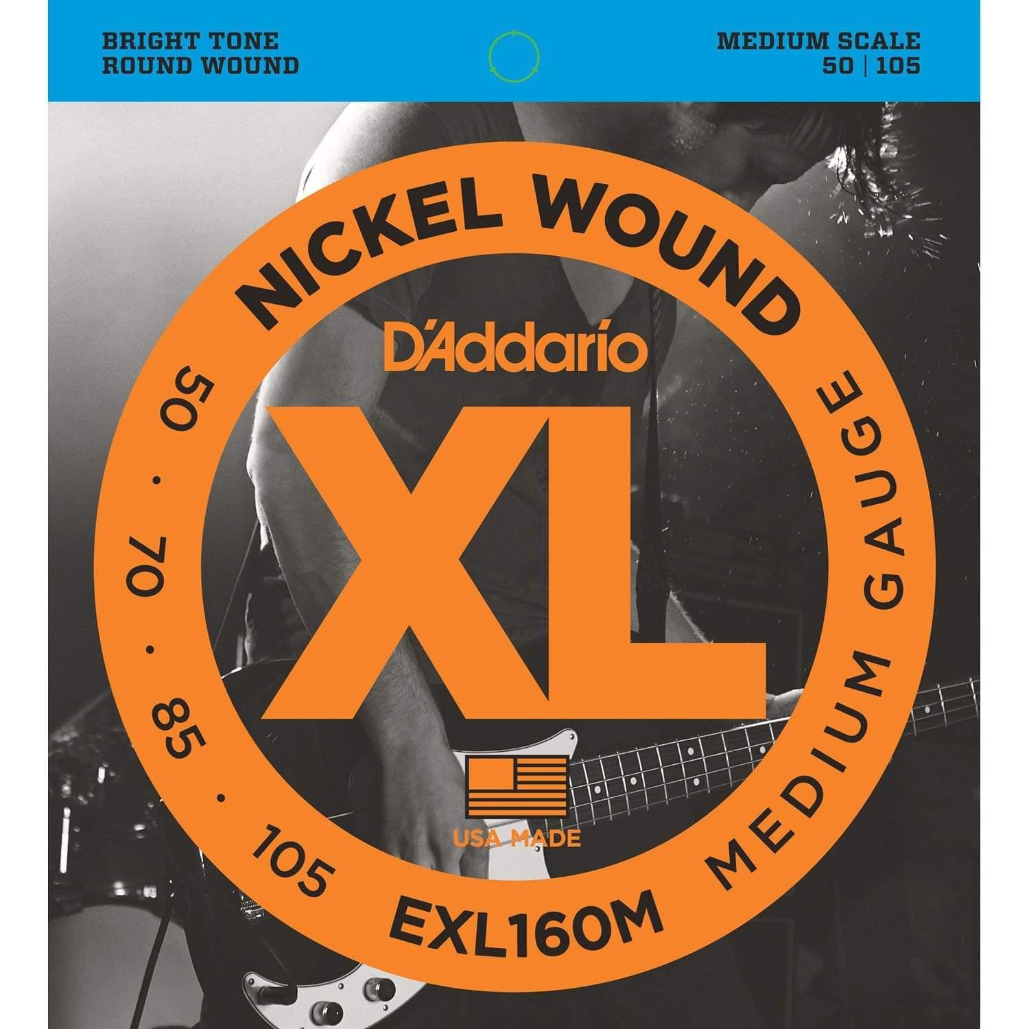 D'Addario EXL160M Nickel Wound Bass Strings