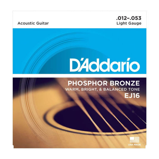 D'Addario EJ16-Phosphor Bronze Light Acoustic Guitar Strings