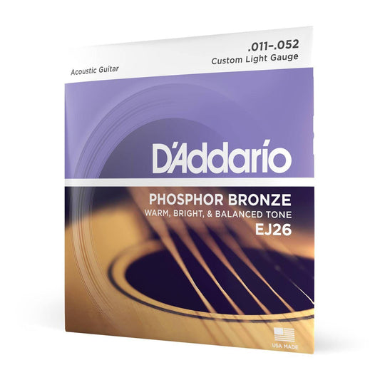 D'Addario EJ26 Phosphor Bronze Custom Light Acoustic Guitar String