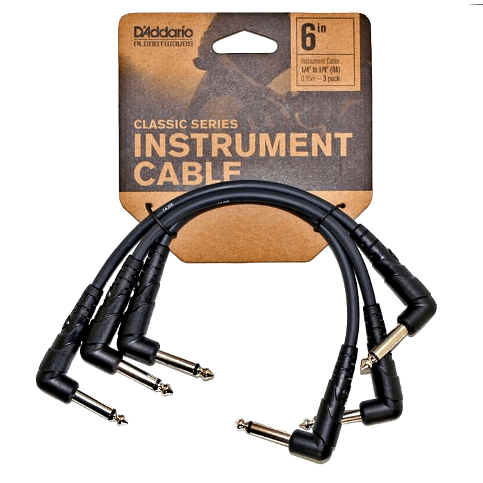 D'Addario PW-CGTP-305 Classic Series Patch Cable - 6" (3-pack)