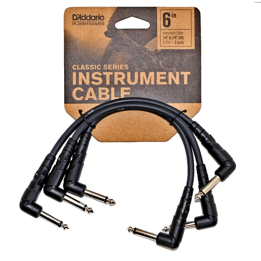 D'Addario PW-CGTP-305 Classic Series Patch Cable - 6" (3-pack)