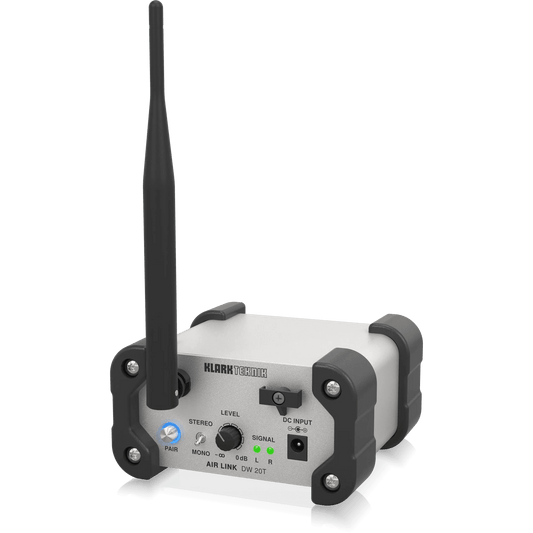 Klark Teknik DW 20T 2.4 GHz Wireless Stereo Transmitter for High-Performance Stereo Audio Broadcasting