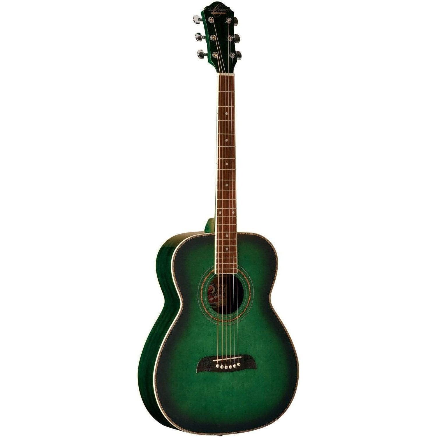 Oscar Schmidt OF2TRG Folk Acoustic Guitar - Trans Green (Display Piece)