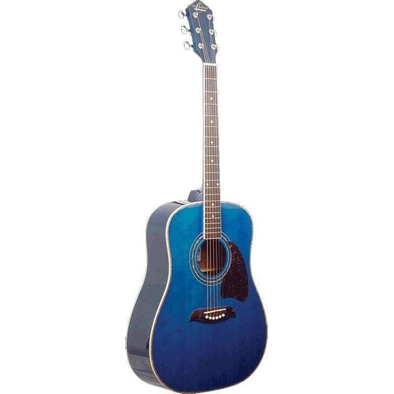Oscar Schmidt OG2TBL Acoustic Guitar - Trans Blue (Display Piece)