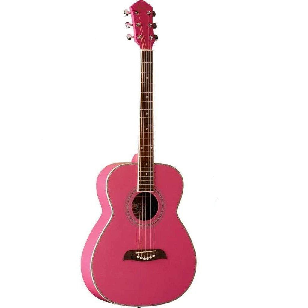 Oscar Schmidt OF2P Folk Acoustic Guitar - Pink