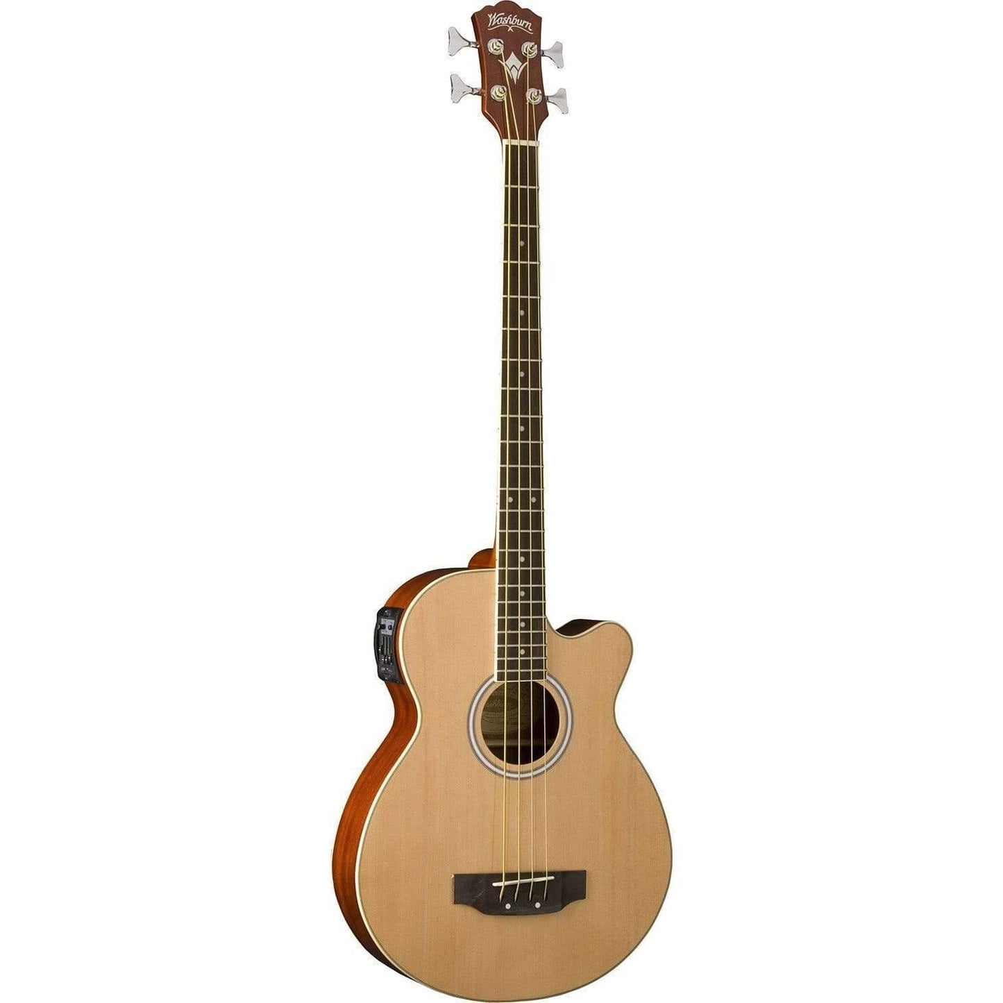 Washburn AB5S Semi-Acoustic Bass - Natural