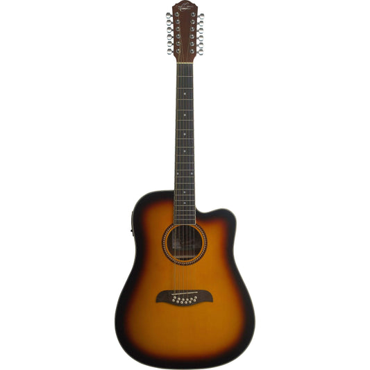 Oscar Schmidt OD312CETS 12-string Semi-Acoustic Guitar - Tobacco Sunburst