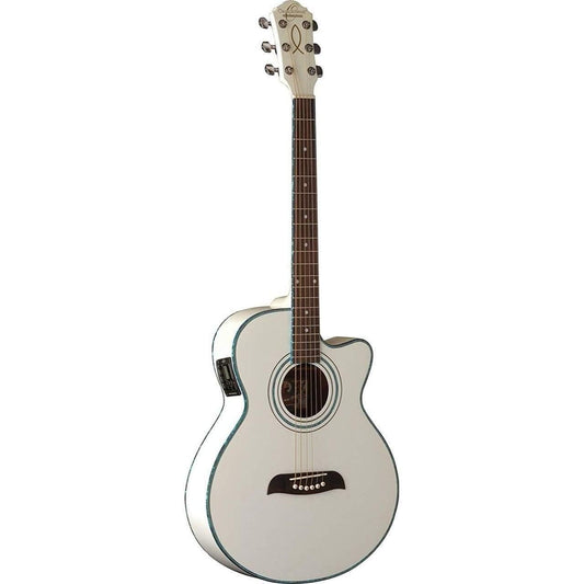 Oscar Schmidt OG10CEWH Acoustic Guitar - White (Display Piece)
