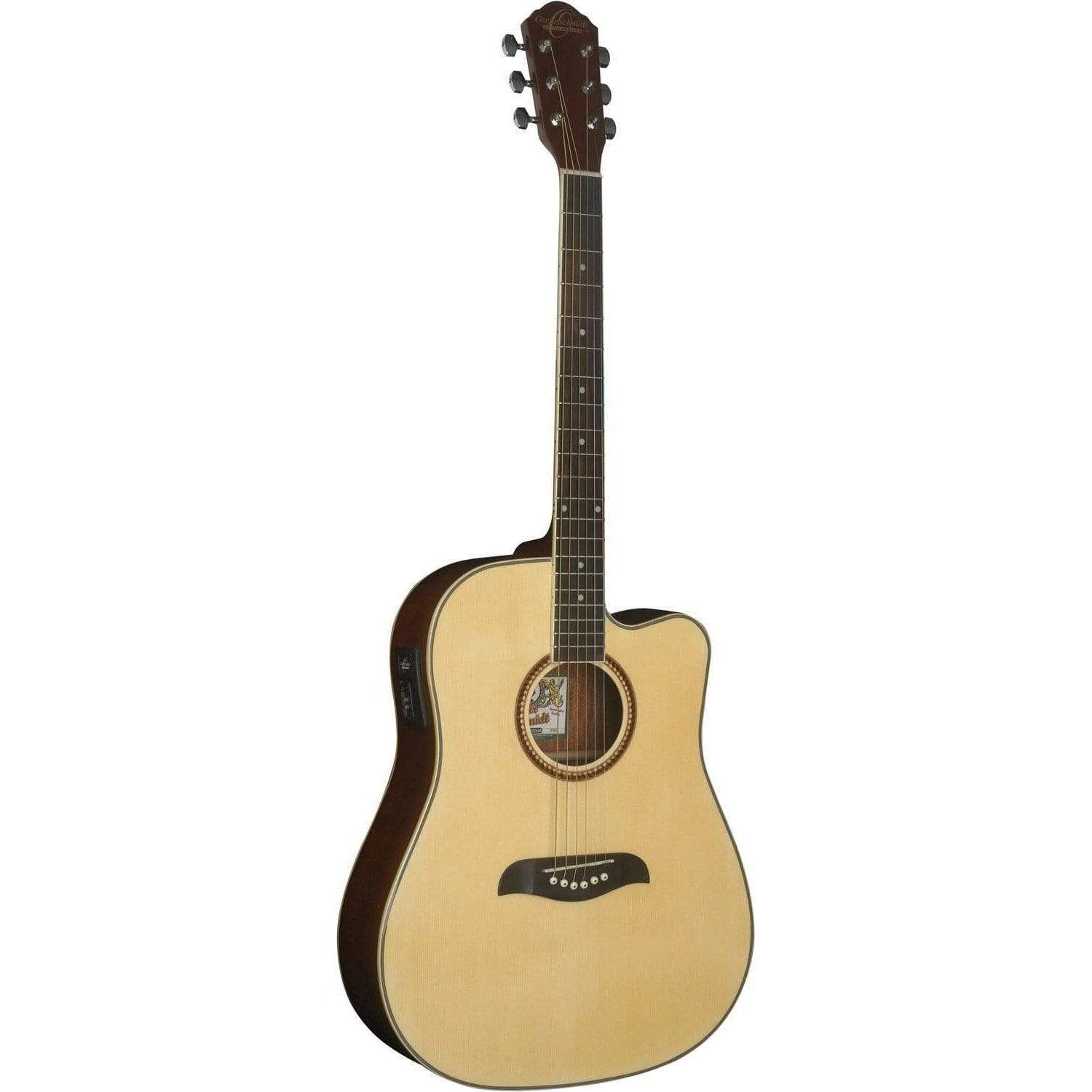 Oscar Schmidt OG2CE Semi-Acoustic Guitar - Natural