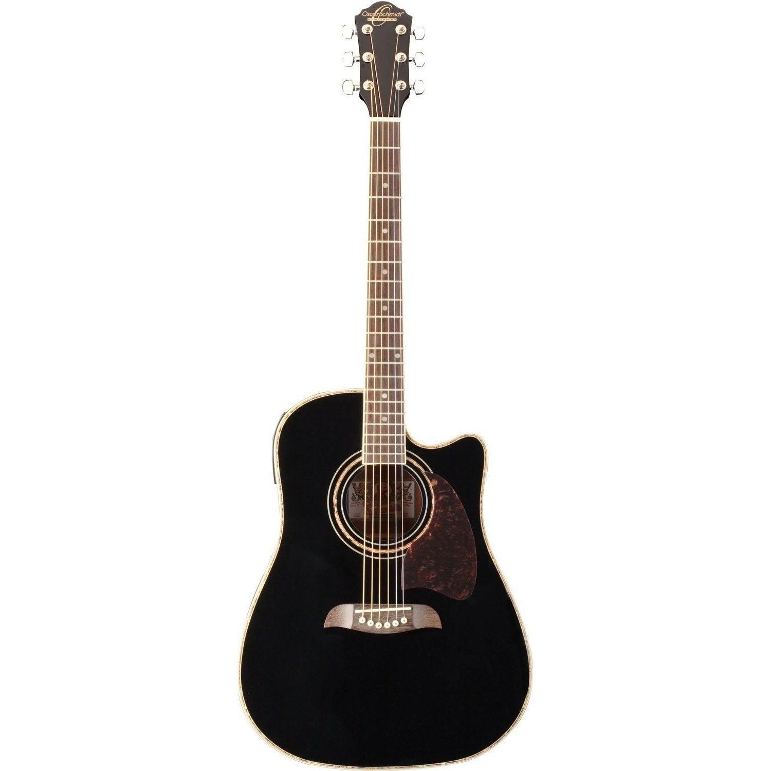 Oscar Schmidt OG2CEB Semi-Acoustic Guitar - Black