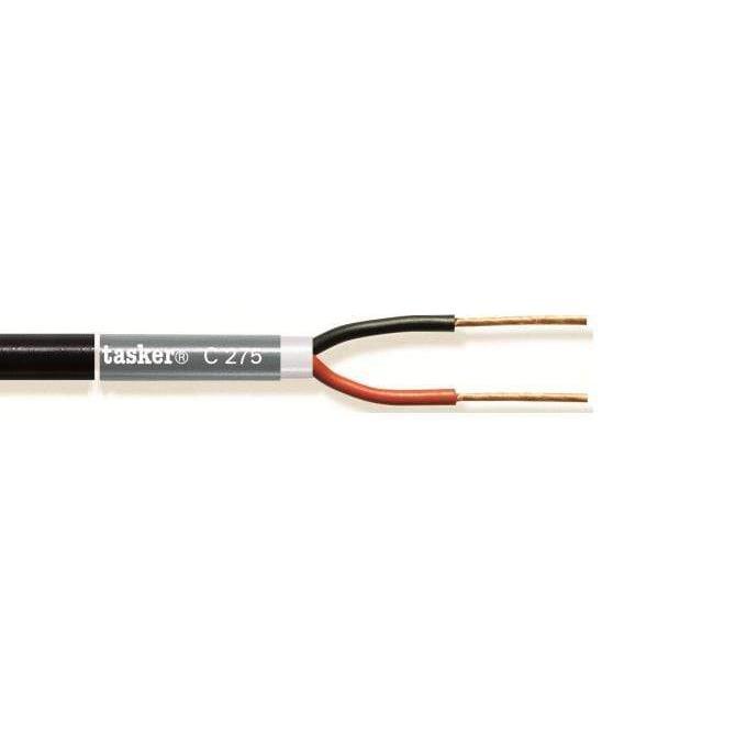 Tasker C275 Cable Speaker 2x1.5mm OFC Round Black 100Mtrs