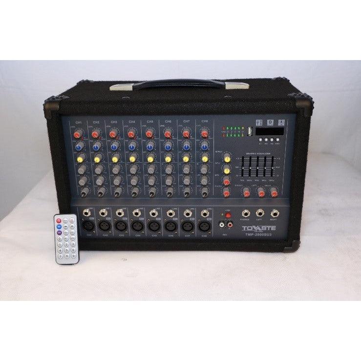 Tolaye TMP2000SU3 8 Channel Powered Mixer 500W, With BT/USB/SD/MP3