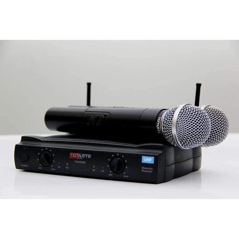 Tolaye TUH3500 UHF Fixed Frequency Dual Channel Wireless Microphone System