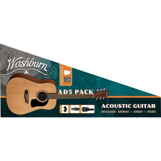 Washburn AD5PACK Acoustic Guitar with Soft Bag - Natural (Display Piece)