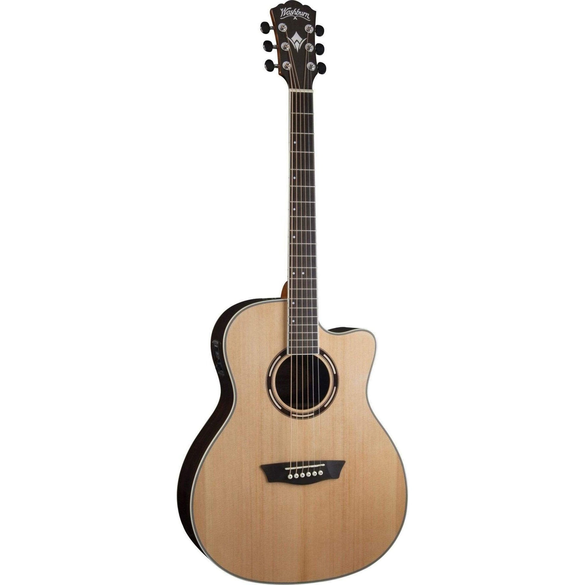 Washburn AG70CE Apprentice Series Grand Auditorium Semi-Acoustic Guitar - Natural