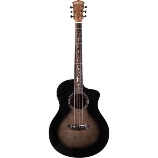 Washburn BTS9VCECH Bella Tona Vite SV9 Semi-Acoustic Guitar - Gloss Charcoal Burst