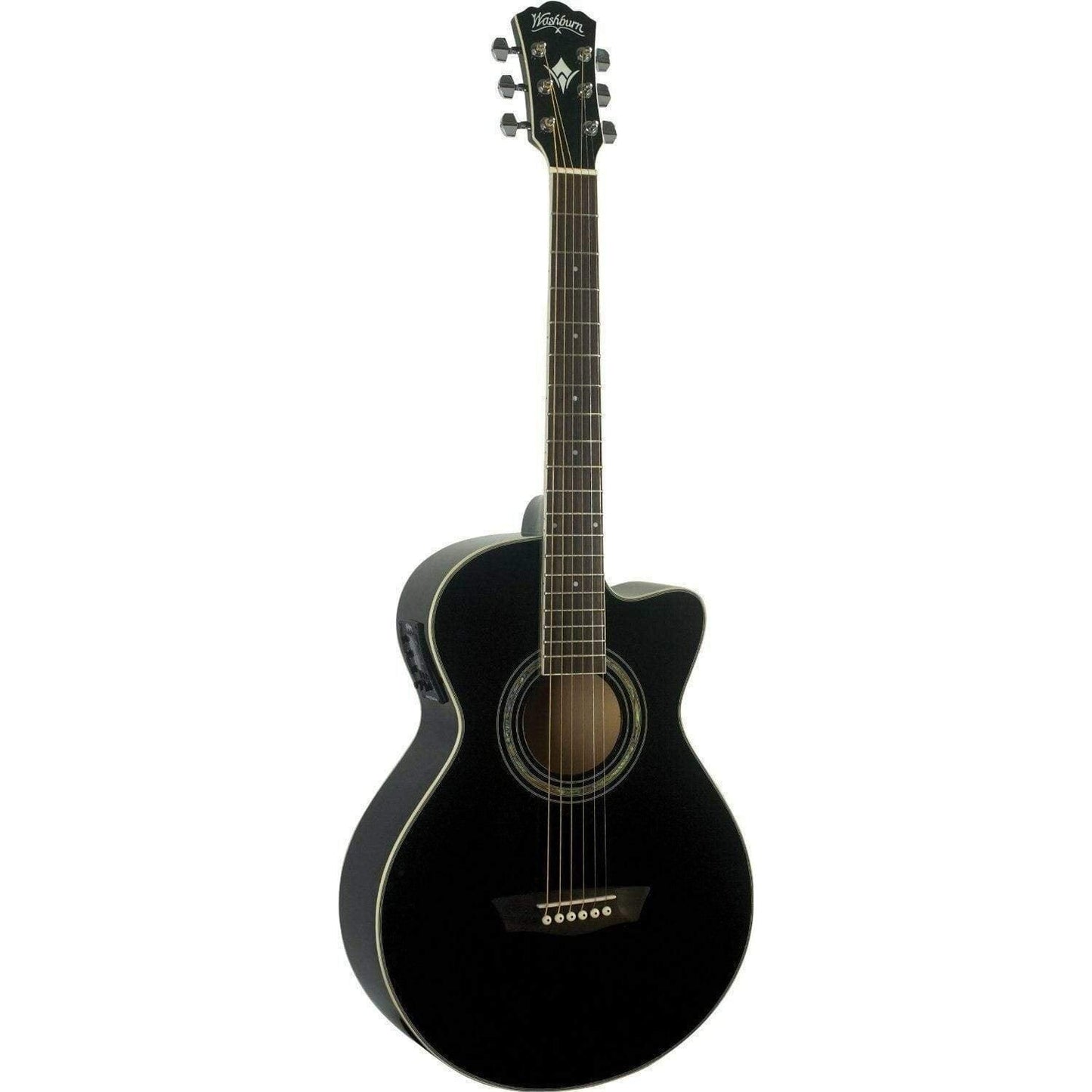 Washburn Festival Series EA12B Semi-Acoustic Guitar - Black